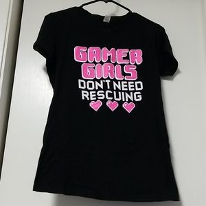 3/$10 LARGE BLACK Gamer girls tee